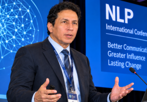 Consultant Psychologist Dr Demarco delivering a speech in the global NLP conference , as part of the therapy at feeling to healing